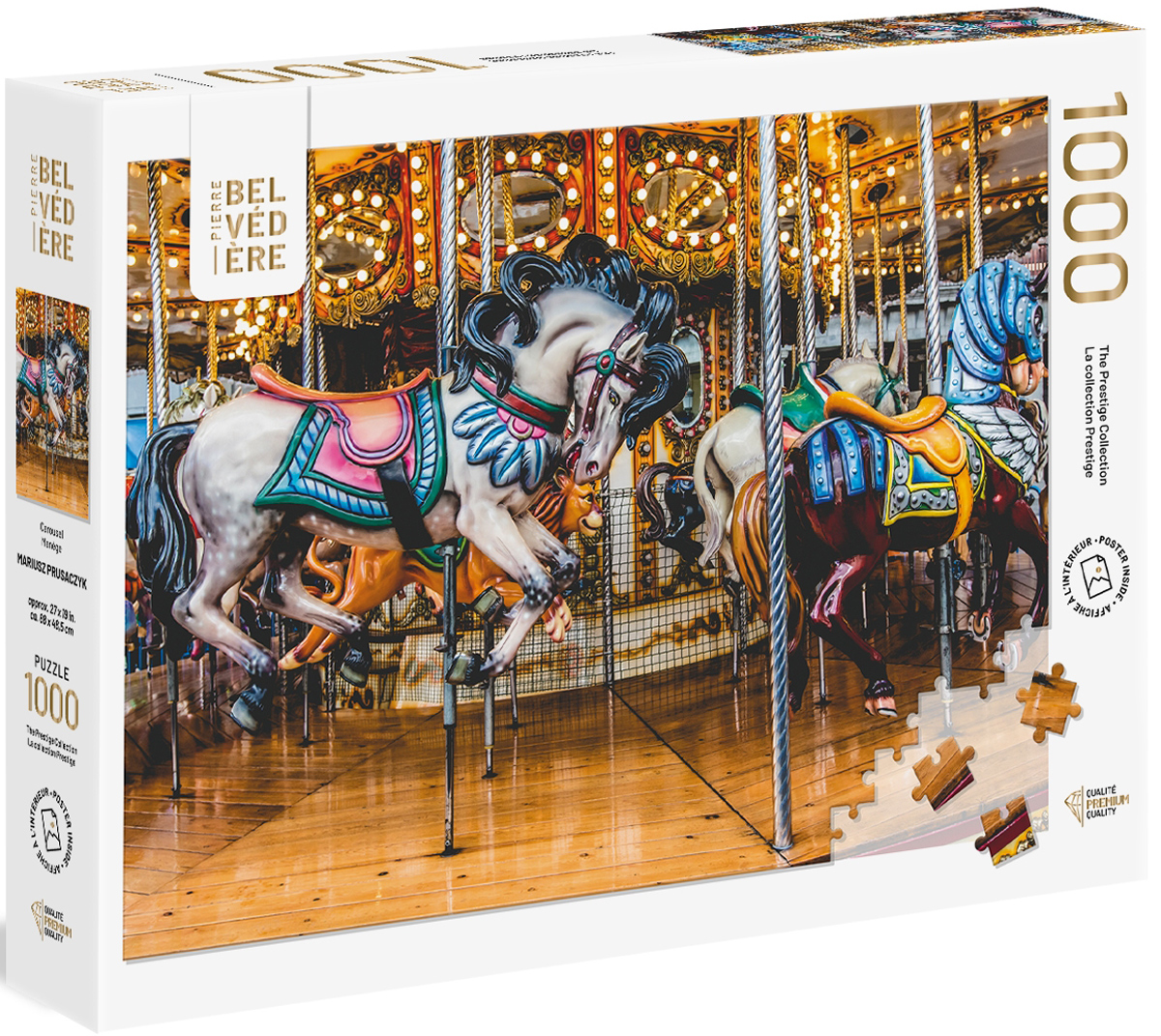Colorluxe 1000 Piece Puzzle Colorful Carousel Horses by LPF