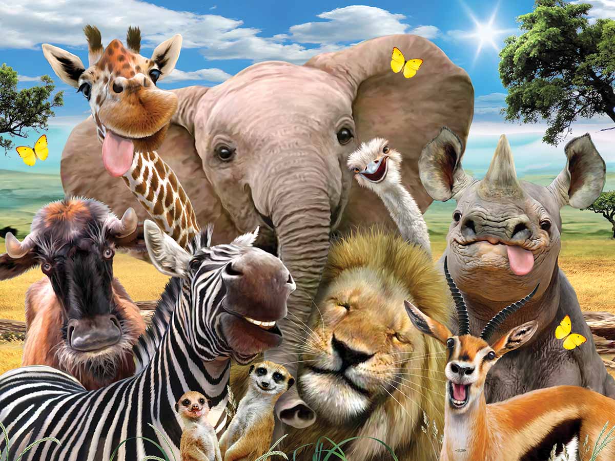 Africa Selfie Safari Animals Jigsaw Puzzle