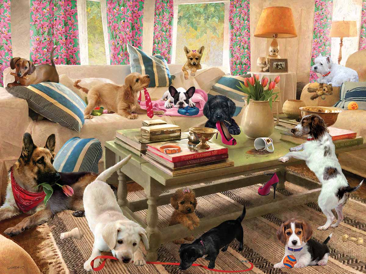 Dogs In The Living Room Dogs Jigsaw Puzzle