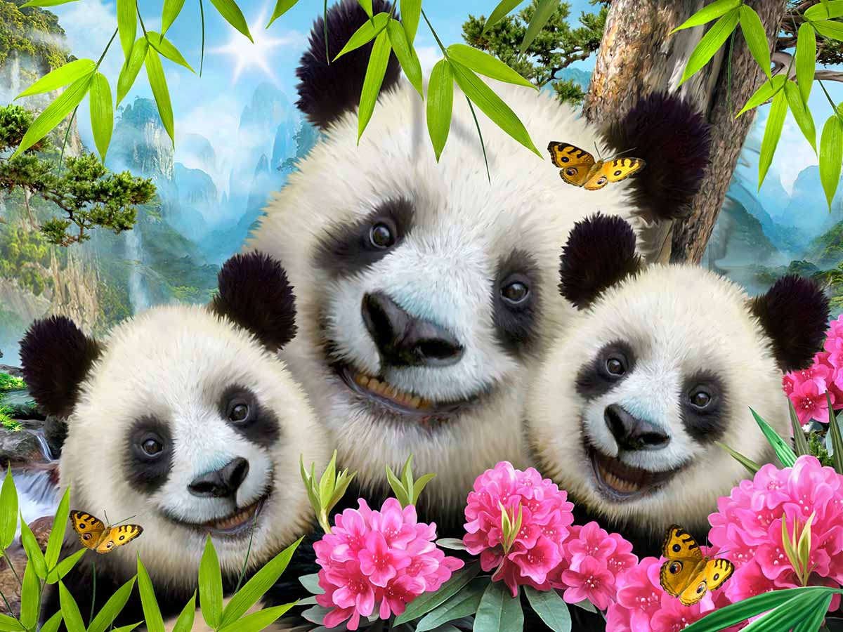 Panda Selfie Animals Jigsaw Puzzle