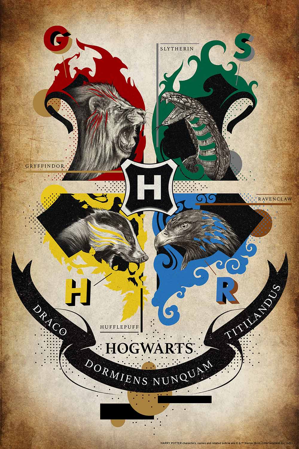 4 Houses Harry Potter, 300 Pieces, Prime 3d Ltd