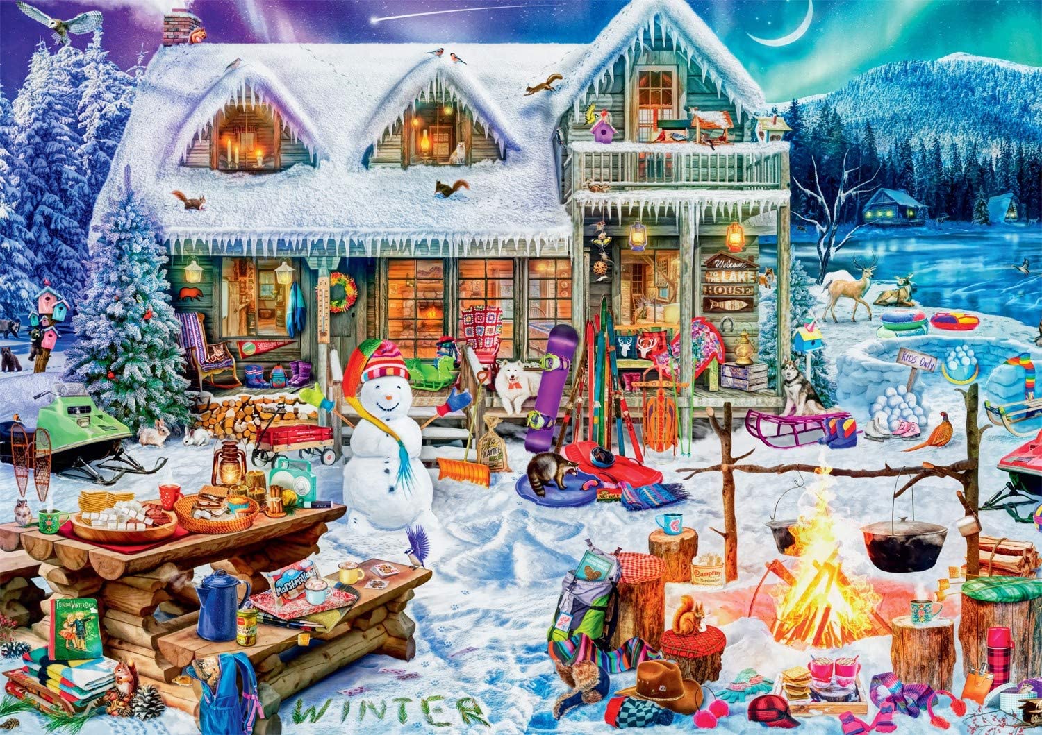 White Swan Cottage Cabin & Cottage Jigsaw Puzzle By Eurographics