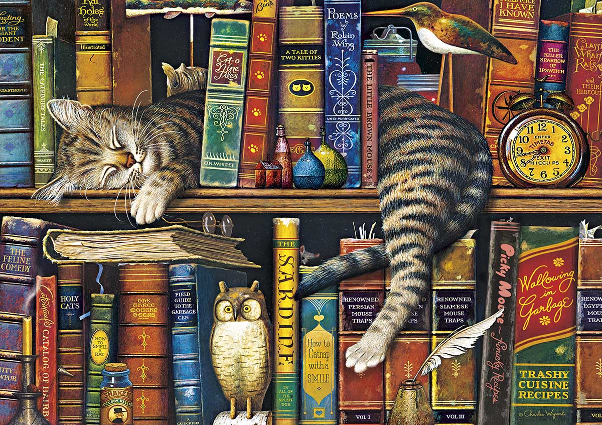 Frederick the Literate - Scratch and Dent Cats Jigsaw Puzzle
