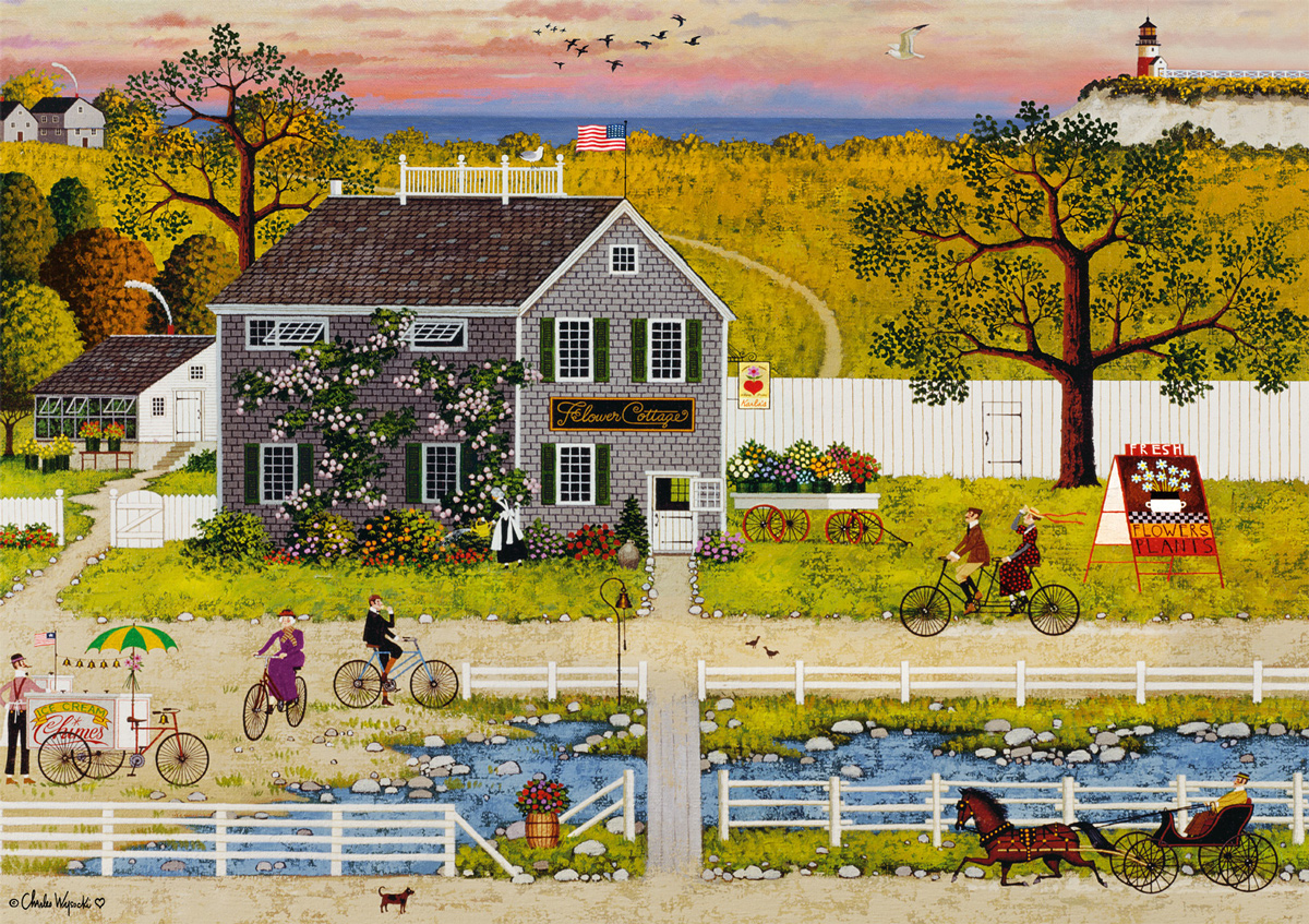 Nantucket Flower Shop Cabin & Cottage Jigsaw Puzzle