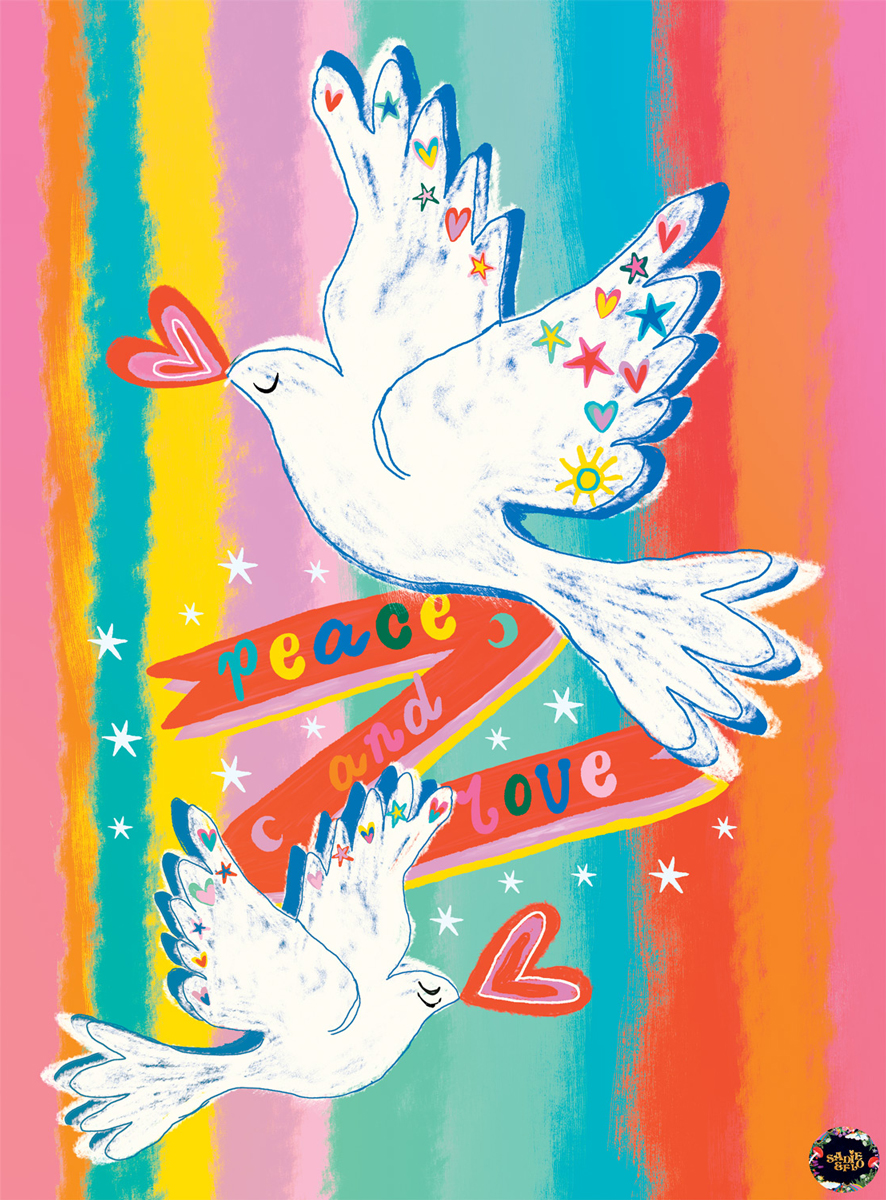 Peace and Love Birds Jigsaw Puzzle
