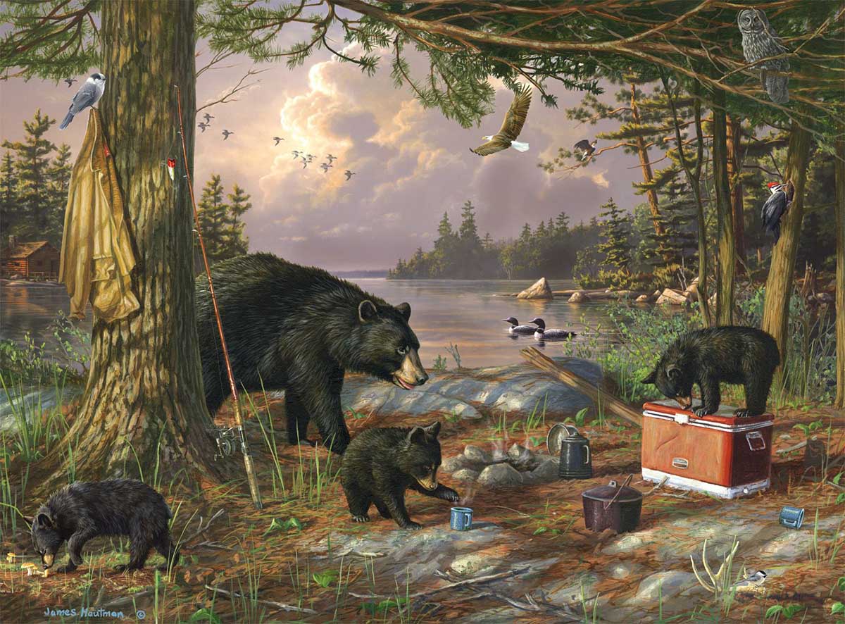 Breakfast Time Bears - Scratch and Dent Birds Jigsaw Puzzle