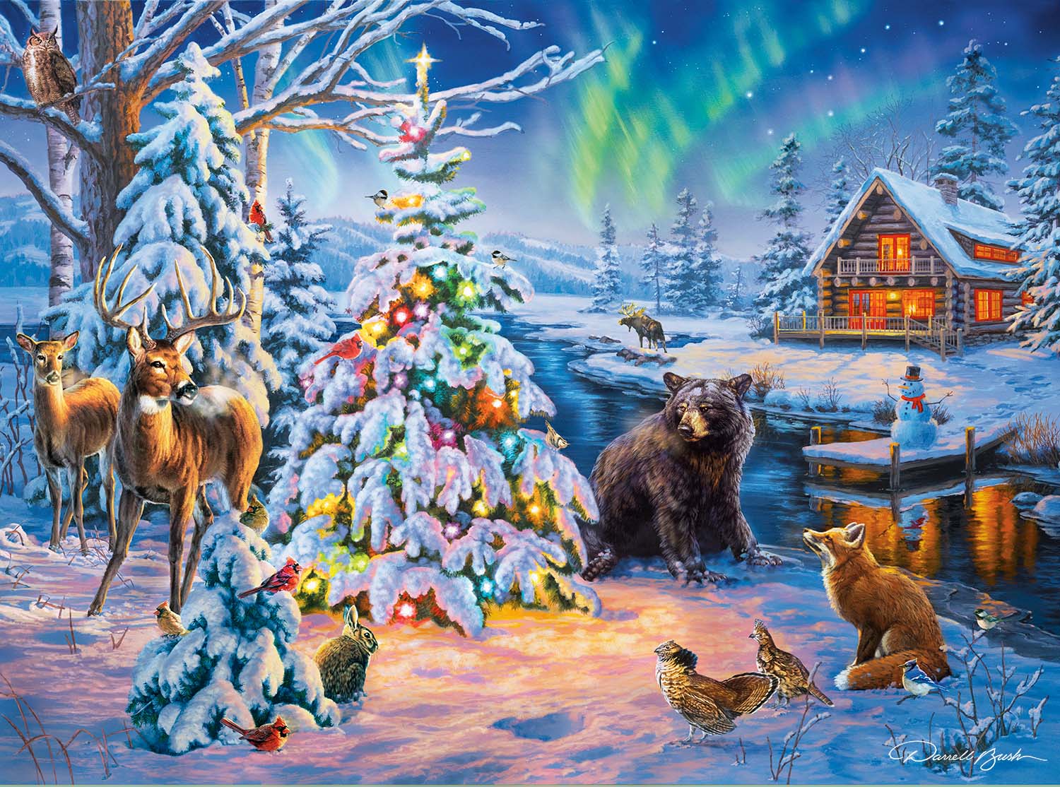 Woodland Christmas Forest Animal Jigsaw Puzzle
