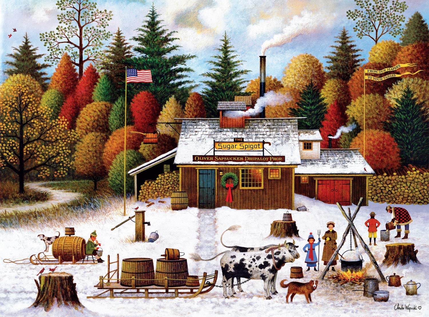 Vermont Maple Tree Tappers - Scratch and Dent Winter Jigsaw Puzzle