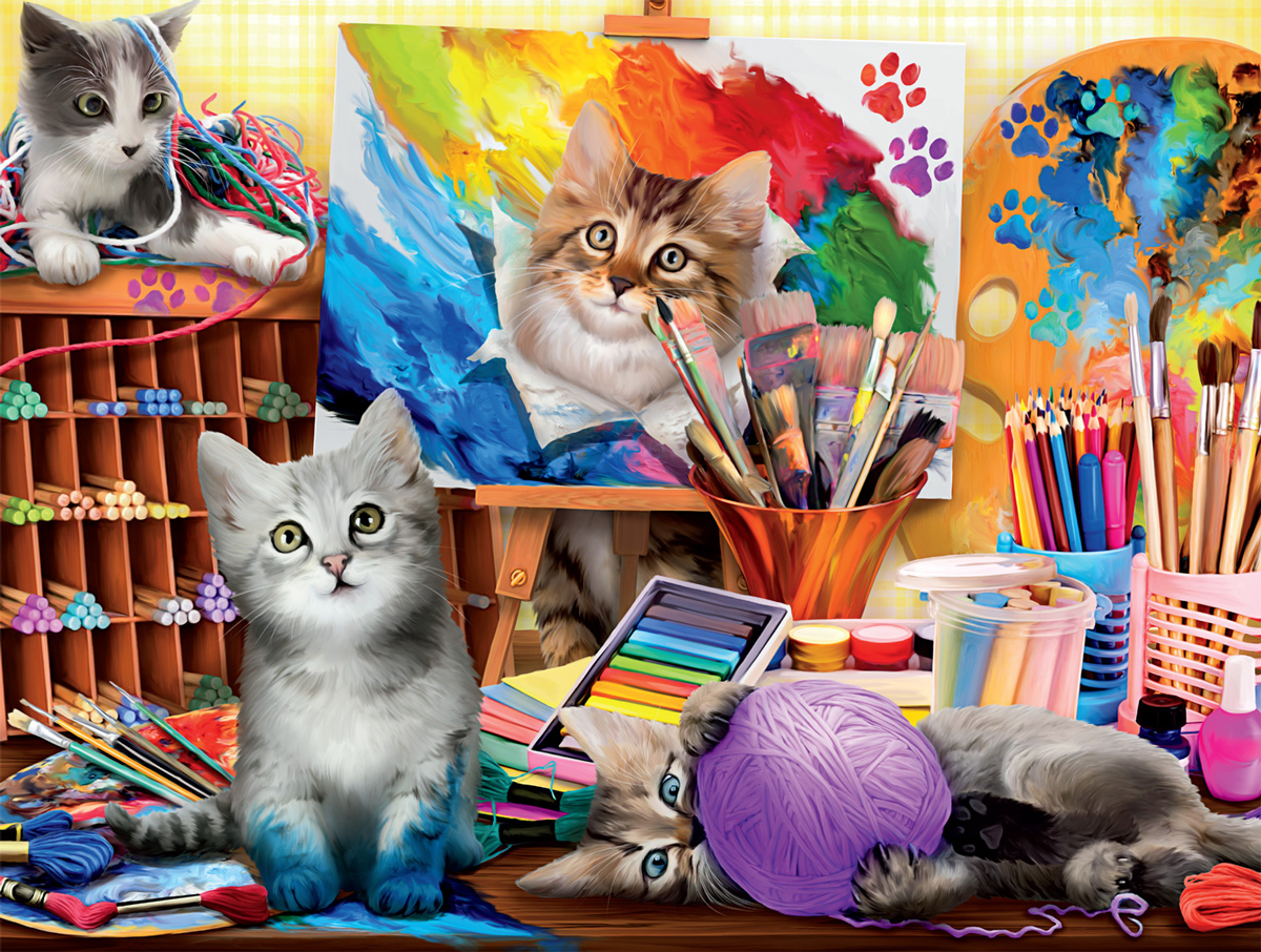 Cra-Z-Art Fancy Cats 750 Piece Jigsaw Puzzle - Kittens at Play 