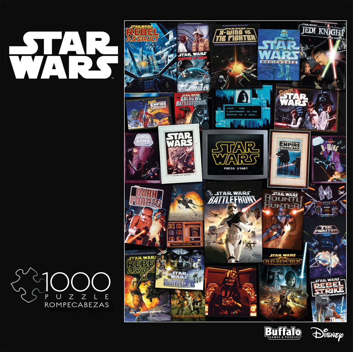 Star Wars Video Game Cover Collage Star Wars Jigsaw Puzzle