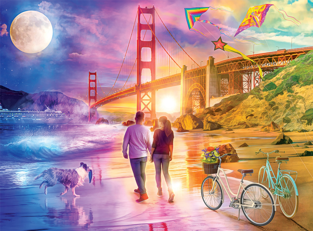Golden Gate Dawn 'til Dusk San Francisco Jigsaw Puzzle