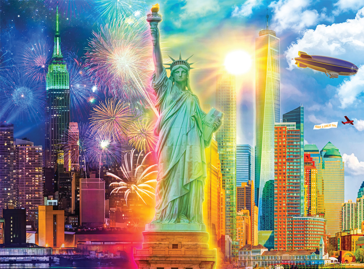 Celebrate Lady Liberty Fourth of July Jigsaw Puzzle