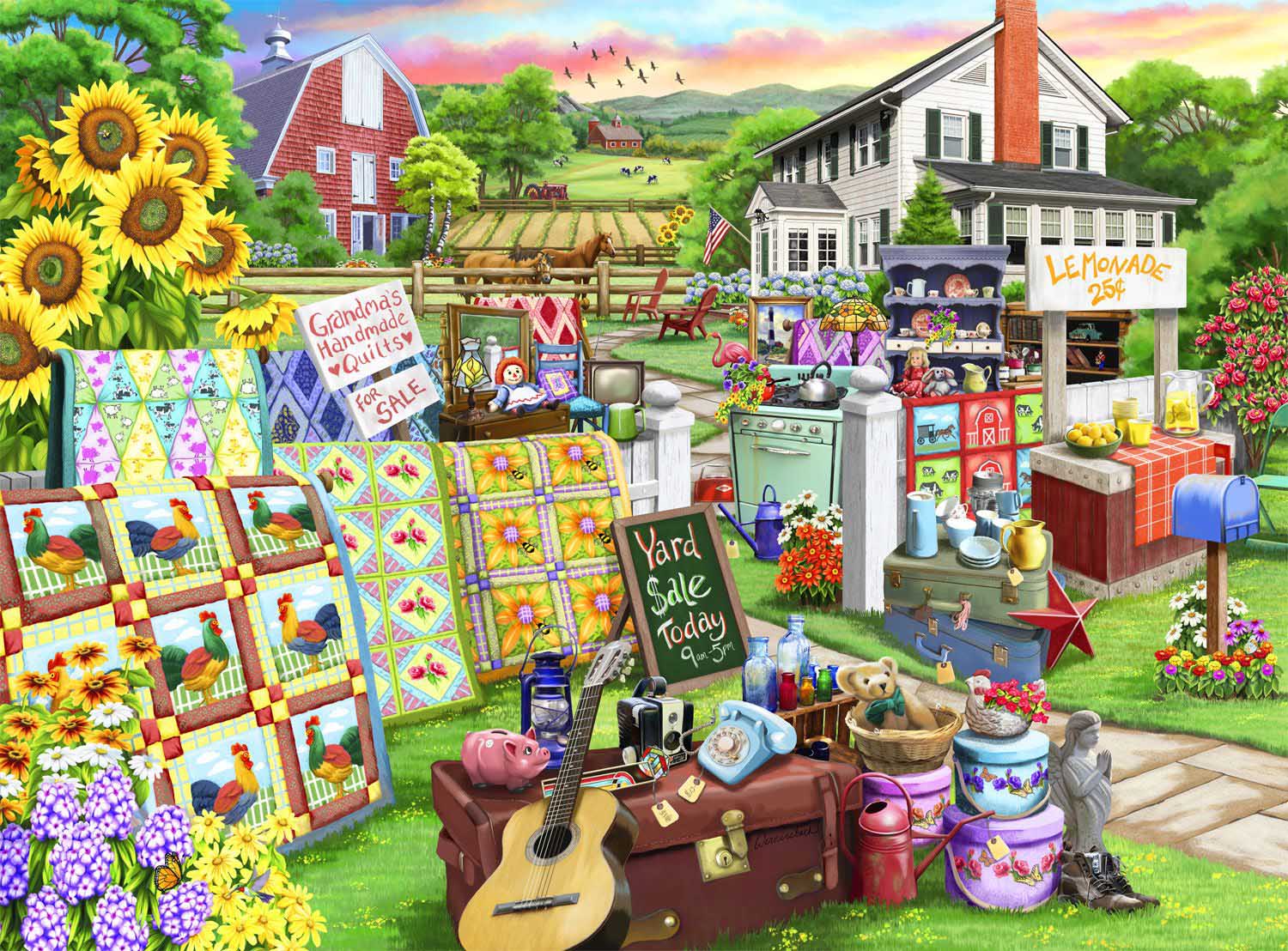 Country Yard Sale Countryside Jigsaw Puzzle