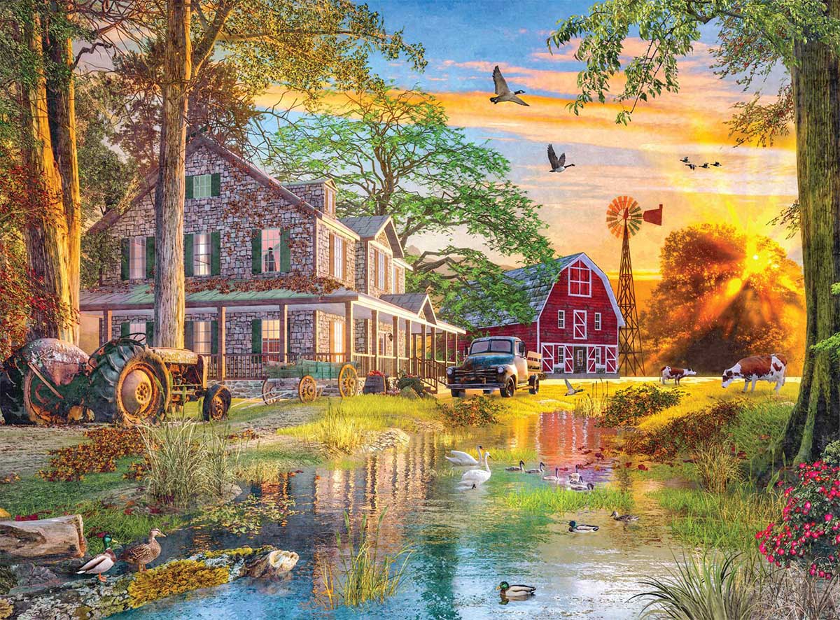 Charles Wysocki Supper Call 1000 Piece Puzzle Buffalo Games Jigsaw Landscape
