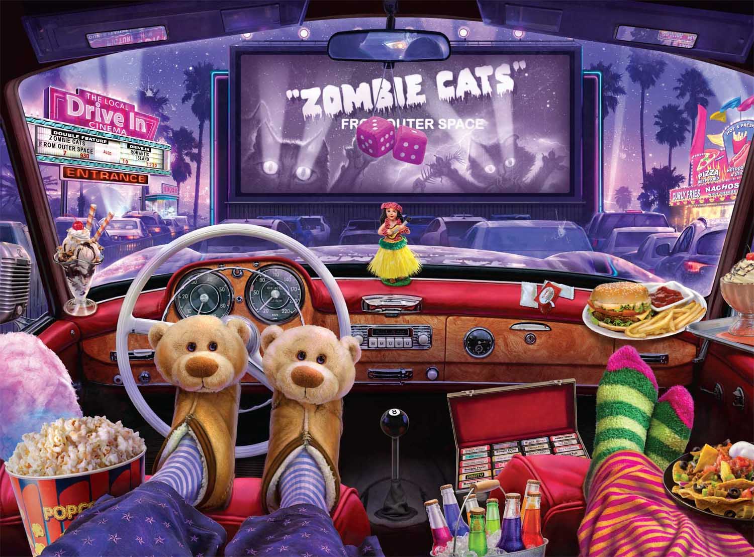 Night at the Drive-in Movies & TV Jigsaw Puzzle