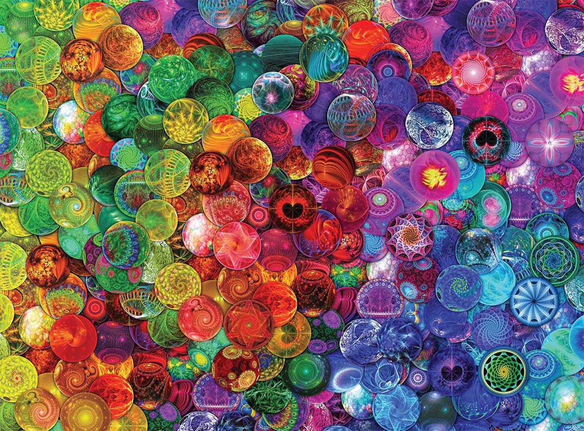 Cosmic Marbles Rainbow & Gradient Jigsaw Puzzle