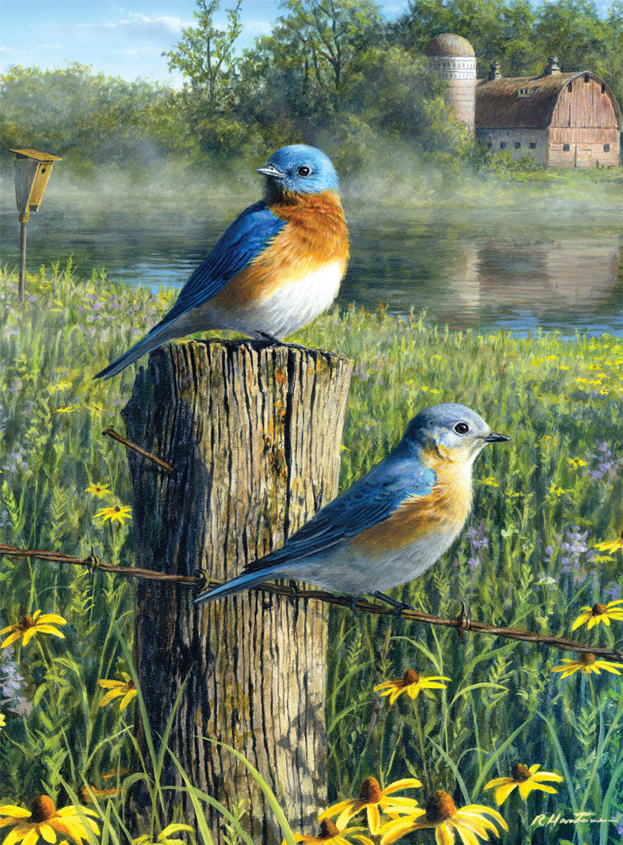 Prairie Bluebirds Birds Jigsaw Puzzle