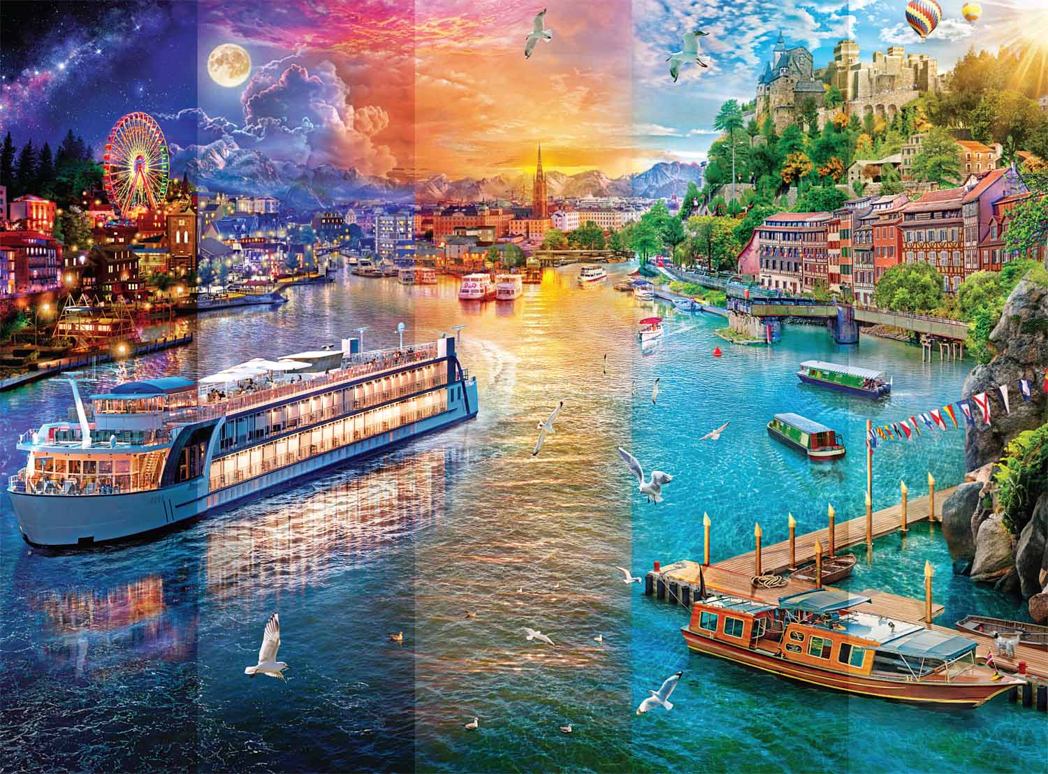 Day to Night Canal Landmarks & Monuments Jigsaw Puzzle