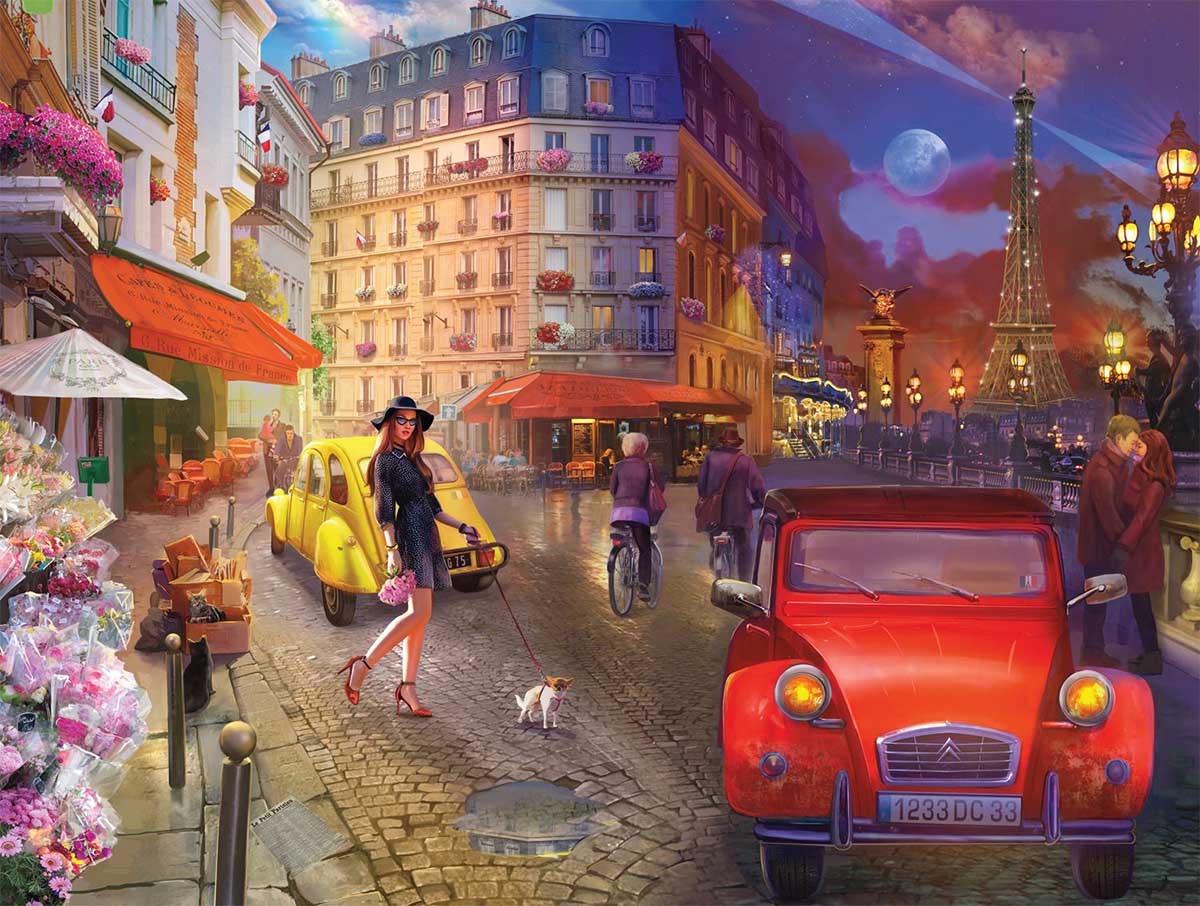 Thomas Kinkade Disney - Mickey and Minnie in Paris Mickey & Friends By Ceaco