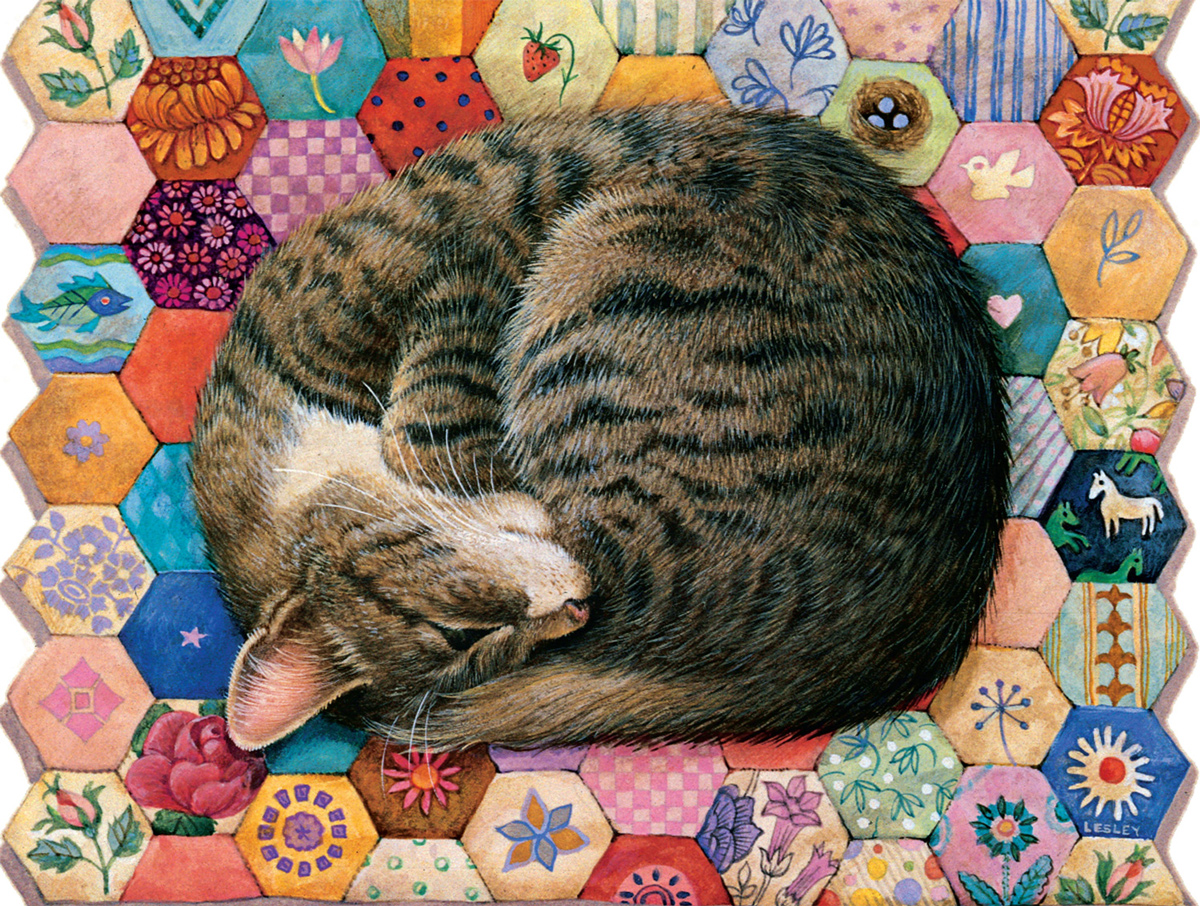 Gemma On Patchwork Cats Jigsaw Puzzle