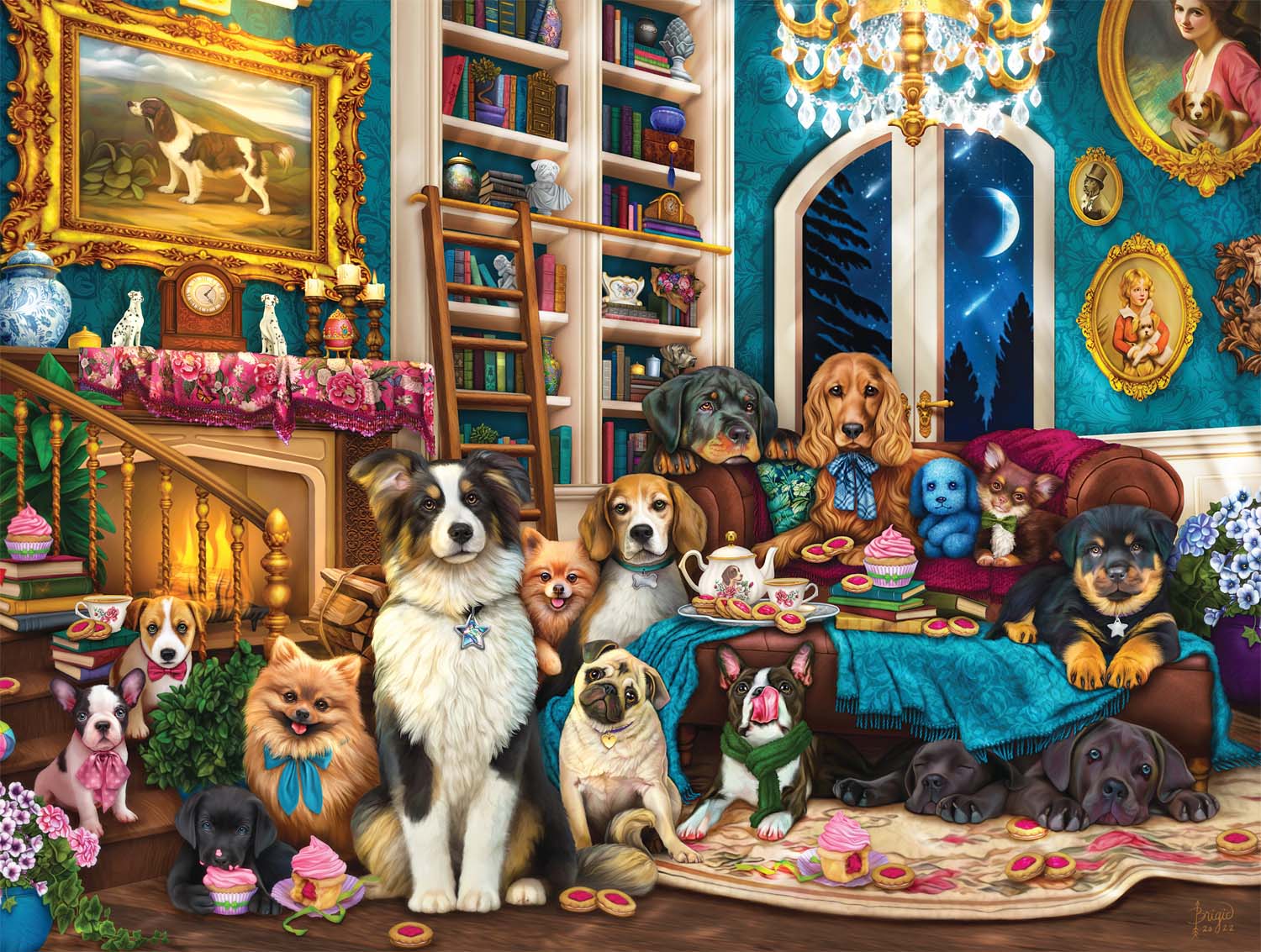 Dogs in the Library Dogs Jigsaw Puzzle