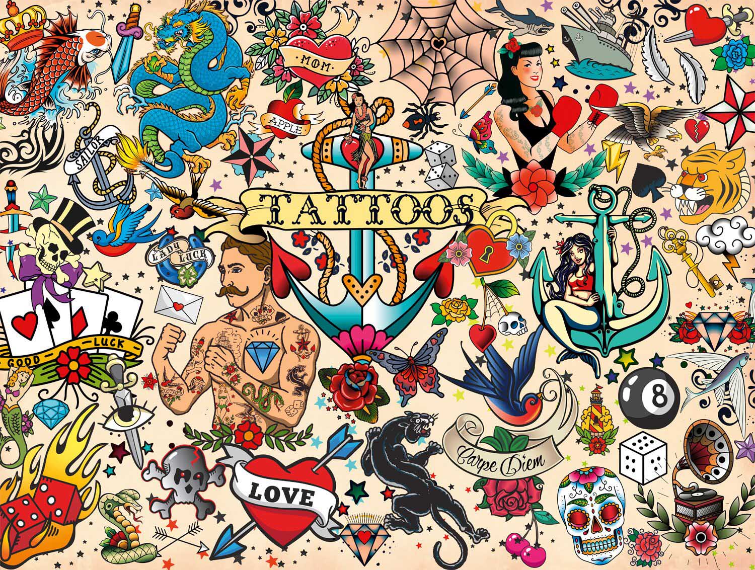 Tattoopalooza Cultural Art Jigsaw Puzzle