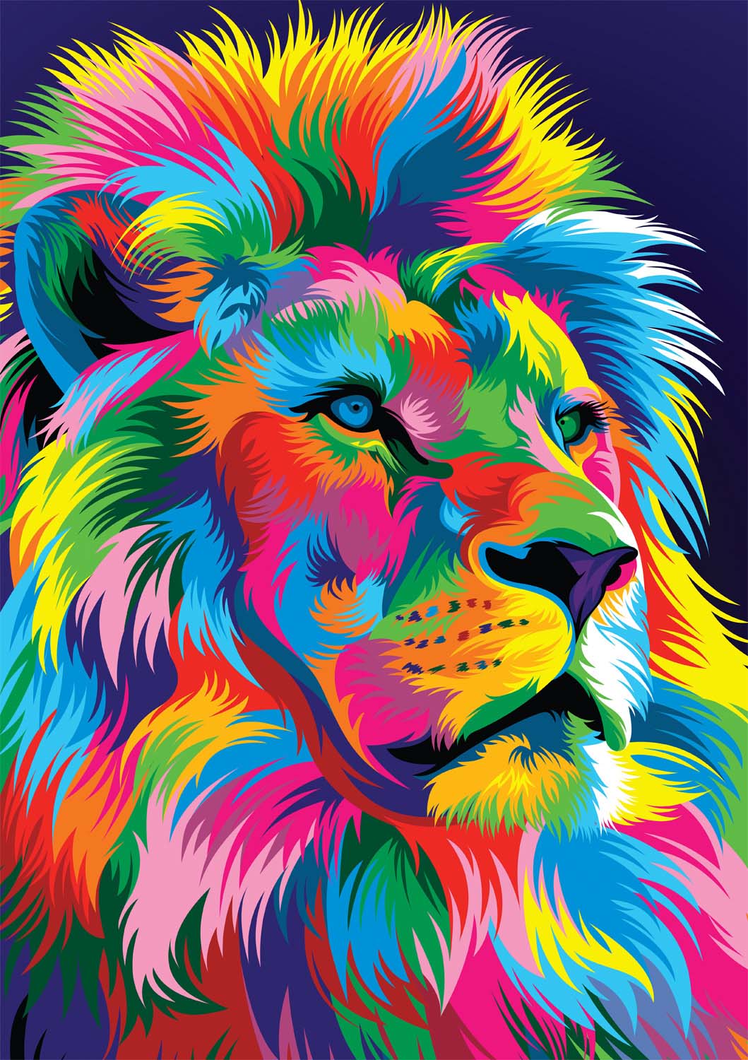 Majestic Lion Rainbow & Gradient Jigsaw Puzzle