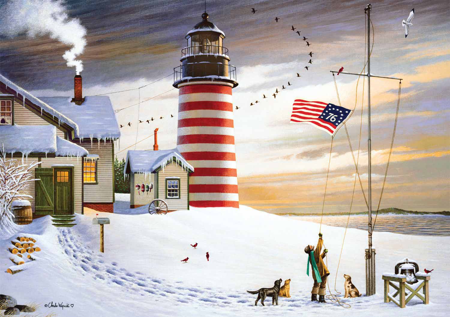 West Quoddy Headlight - Scratch and Dent Lighthouse Jigsaw Puzzle