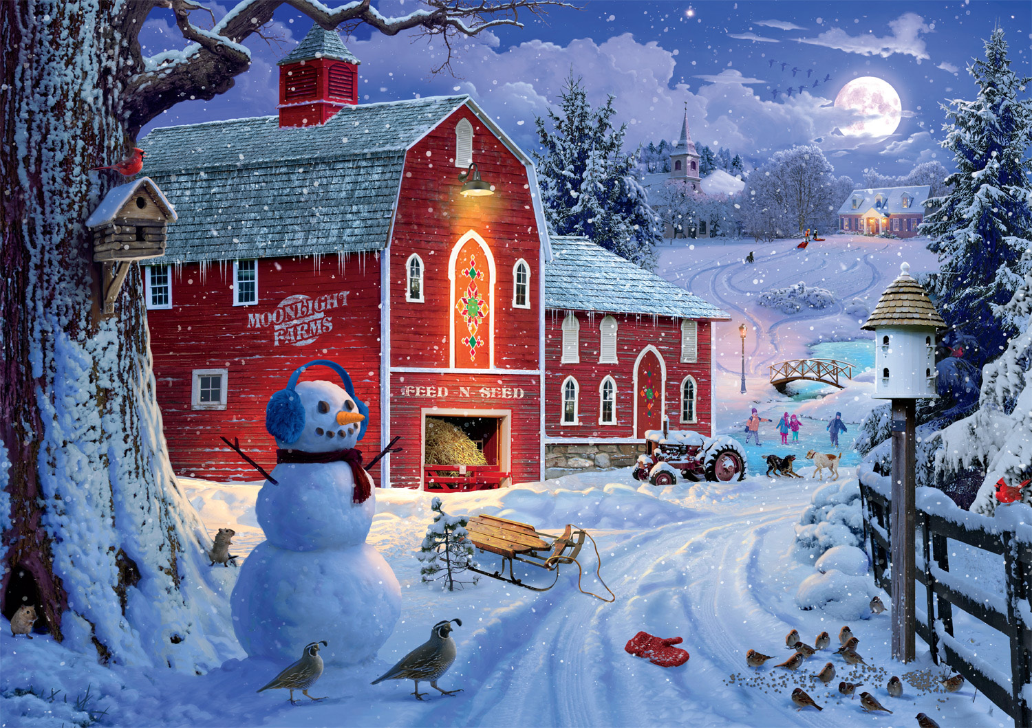 Winter Frolic Countryside Jigsaw Puzzle