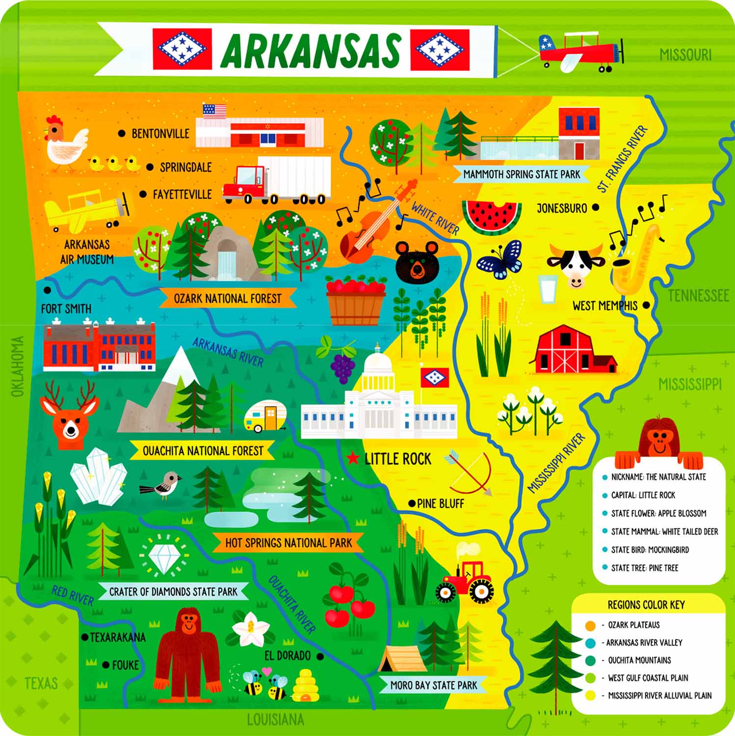 State Puzzle: Arkansas Maps & Geography Floor Puzzle
