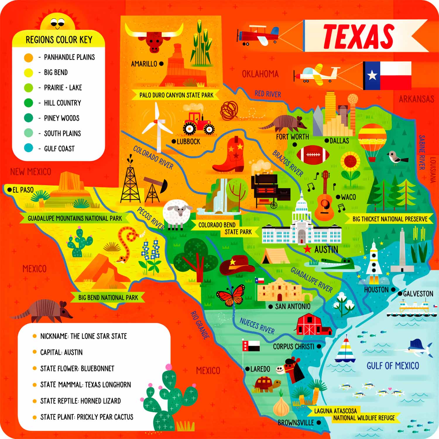 State Puzzle: Texas Maps & Geography Floor Puzzle
