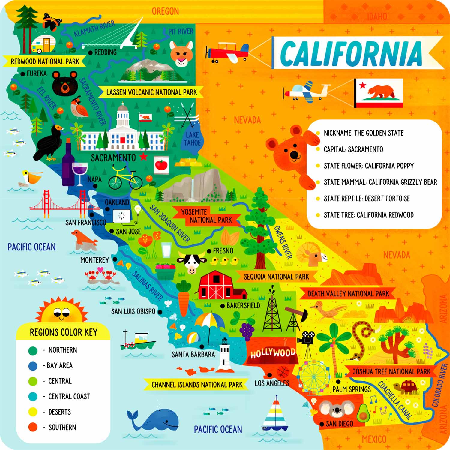 State Puzzle: California Maps & Geography Floor Puzzle