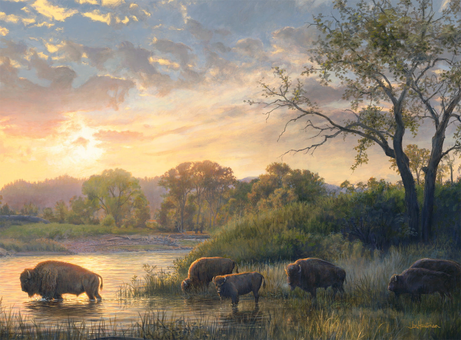 Crossing the Yellowstone Animals Jigsaw Puzzle