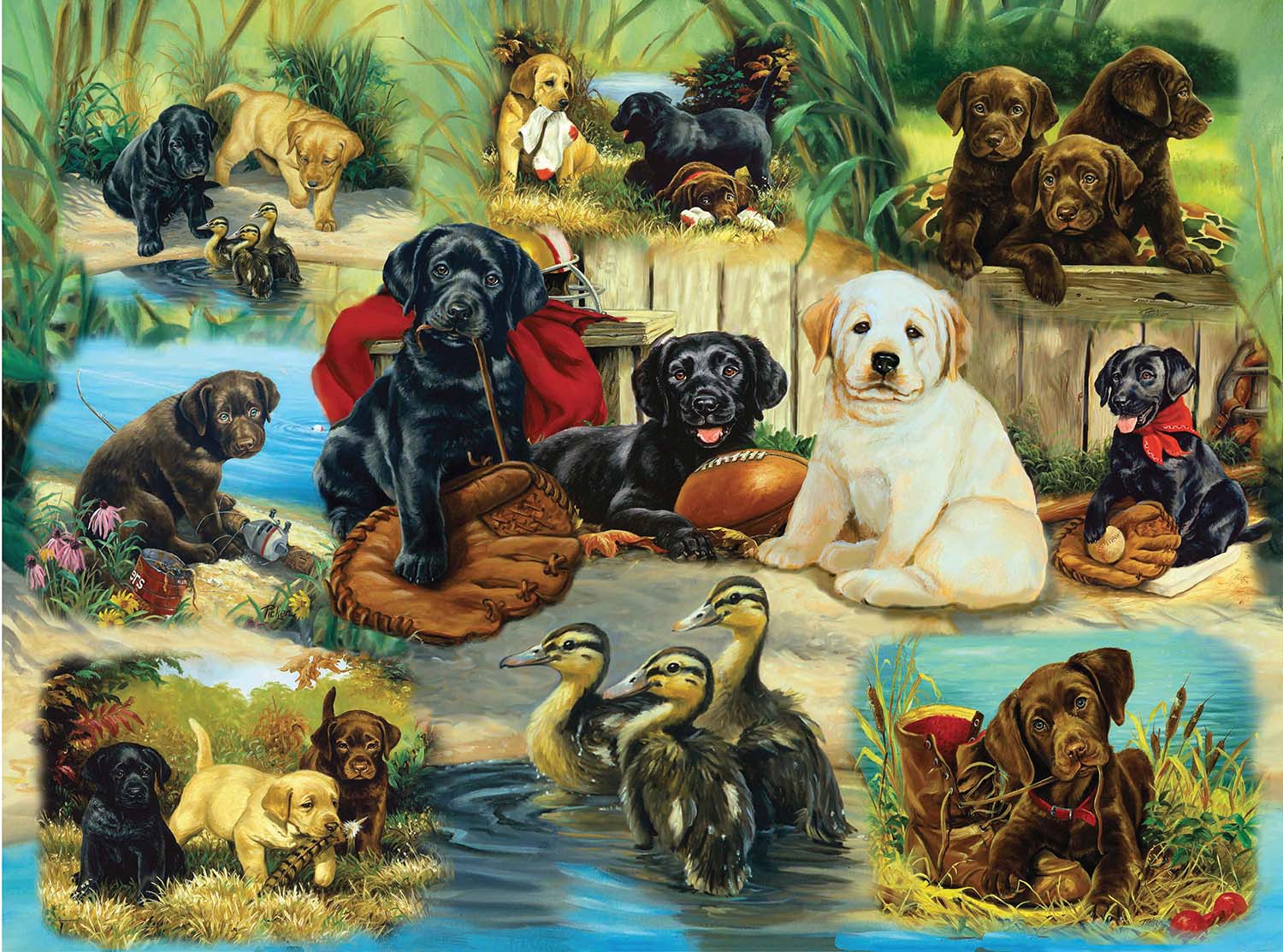 Labrador Puppy Fun Dogs Jigsaw Puzzle