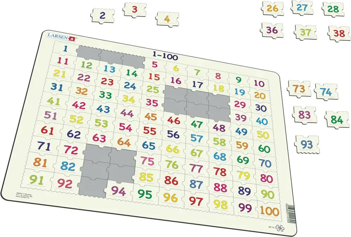 1-100 Numbers 100 Piece Children's Educational Jigsaw Puzzle