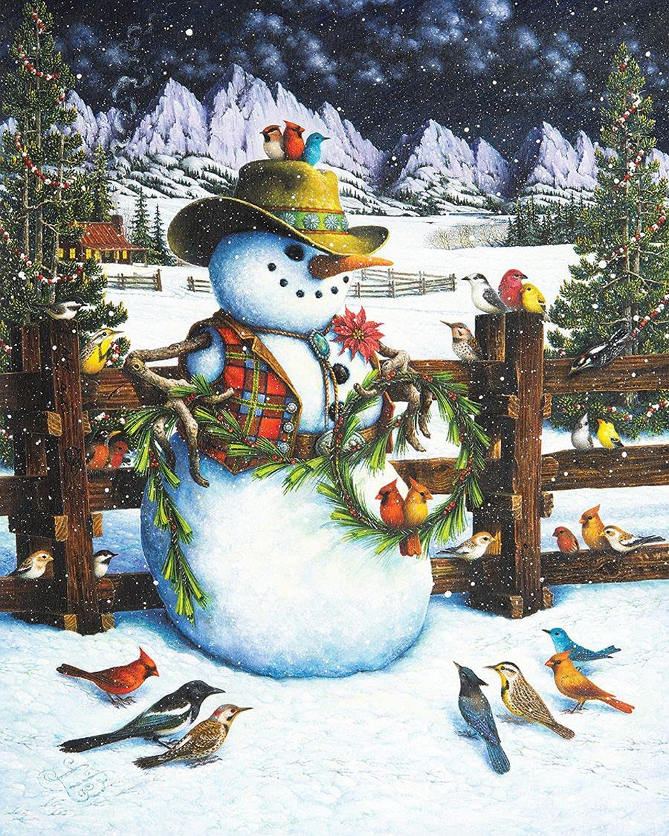 Western Snowman Christmas Jigsaw Puzzle
