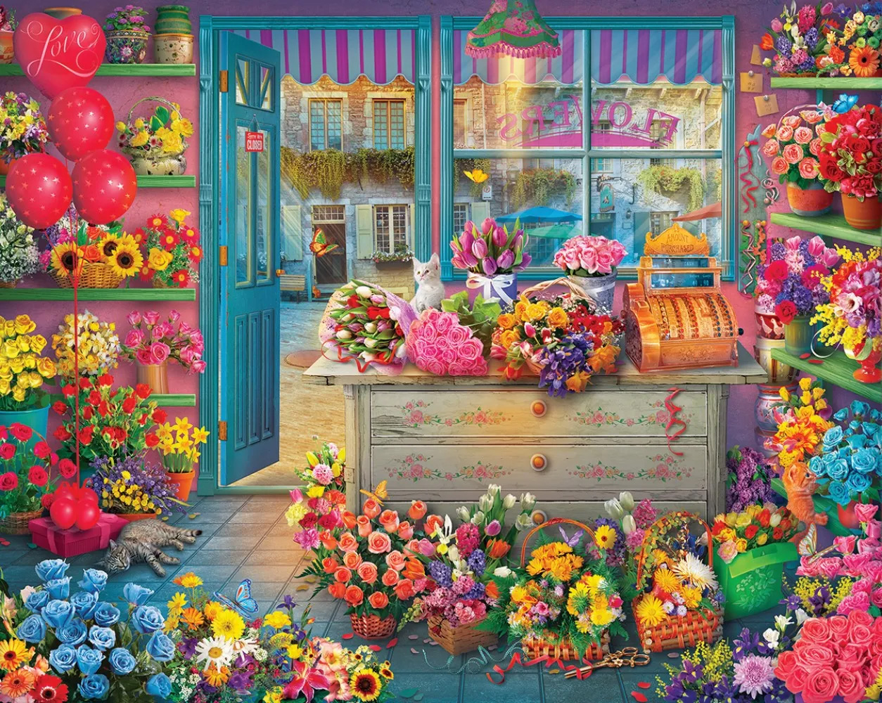 Flower Shop Cats Jigsaw Puzzle