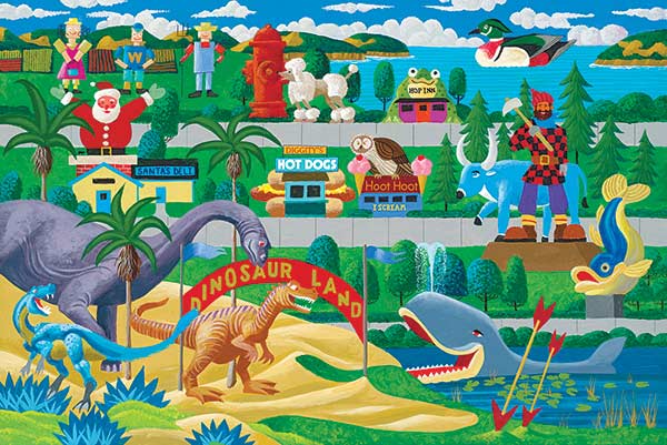 MEGA Hometown Collection Roadside Icons Jigsaw Puzzle 1000 Pieces for sale online