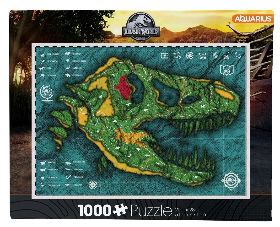 Jurassic World Map - Scratch and Dent Dinosaurs Jigsaw Puzzle
