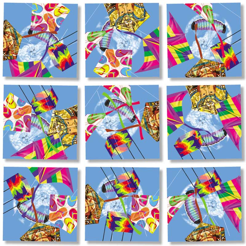 Kites, 9 Pieces, Scramble Squares | Puzzle Warehouse