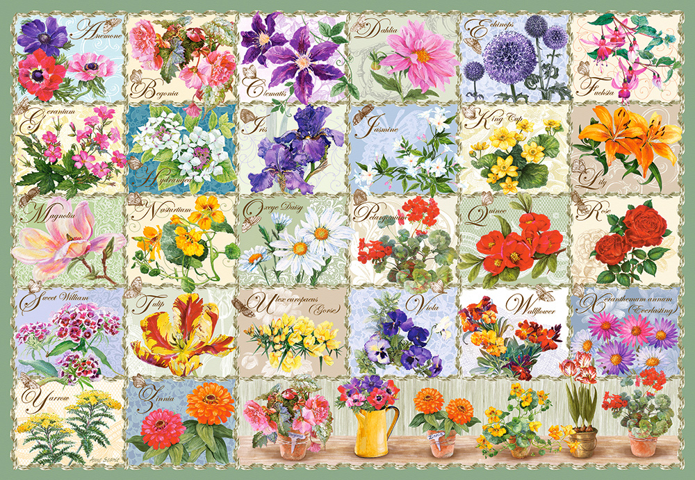 Vintage Floral Flower & Garden Jigsaw Puzzle