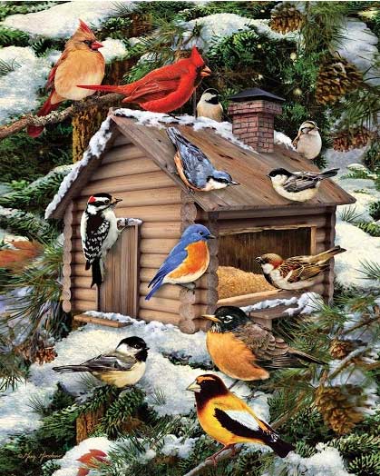 Log Cabin Birdhouse Scratch And Dent Jigsaw Puzzle