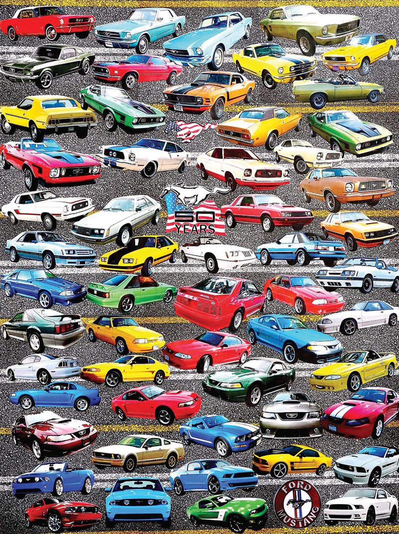 50 Years of Mustangs, 550 Pieces, White Mountain | Puzzle Warehouse