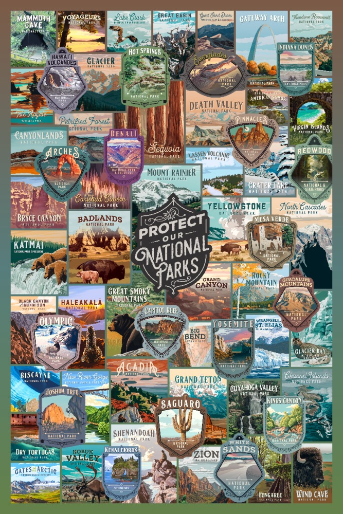 Protect our National Parks Collection, Collage Collage Jigsaw Puzzle