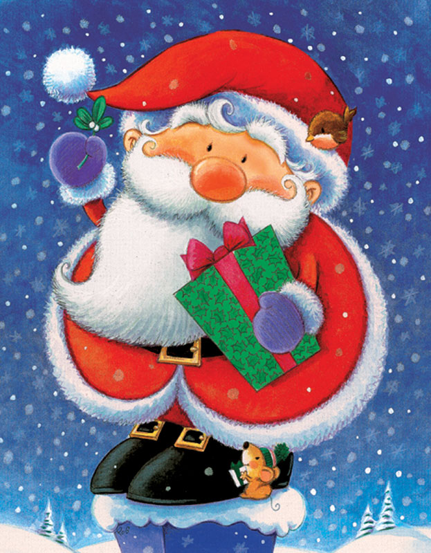 Mini Christmas Puzzles - Santa With Mouse, 100 Pieces, Ceaco | Puzzle ...