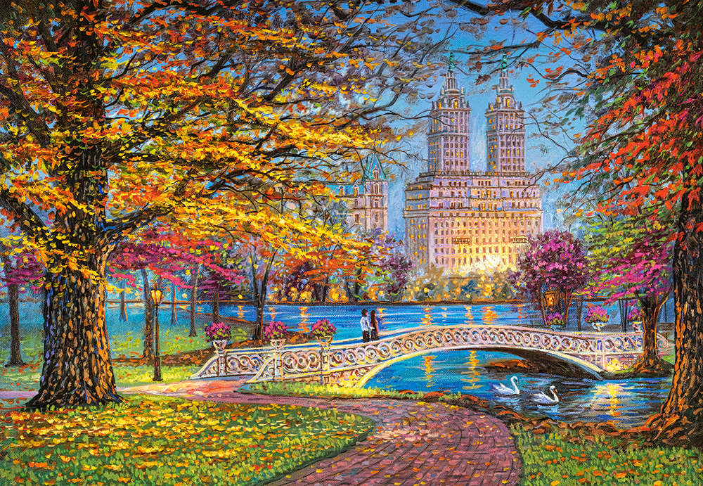 Autumn Stroll, Central Park Fine Art Jigsaw Puzzle