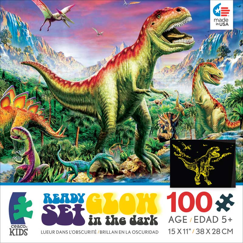 Dinosaurs (Ready, Set, GLOW!) - Scratch and Dent Dinosaurs Glow in the Dark Puzzle