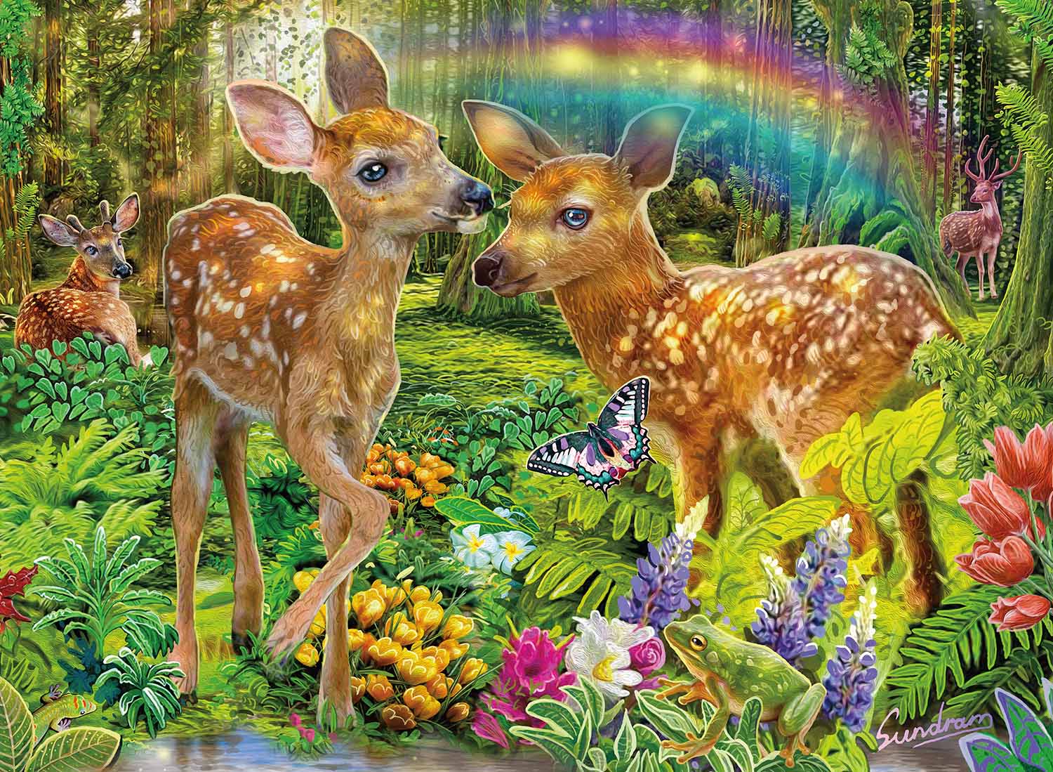 Deer Harmony Forest Animal Jigsaw Puzzle