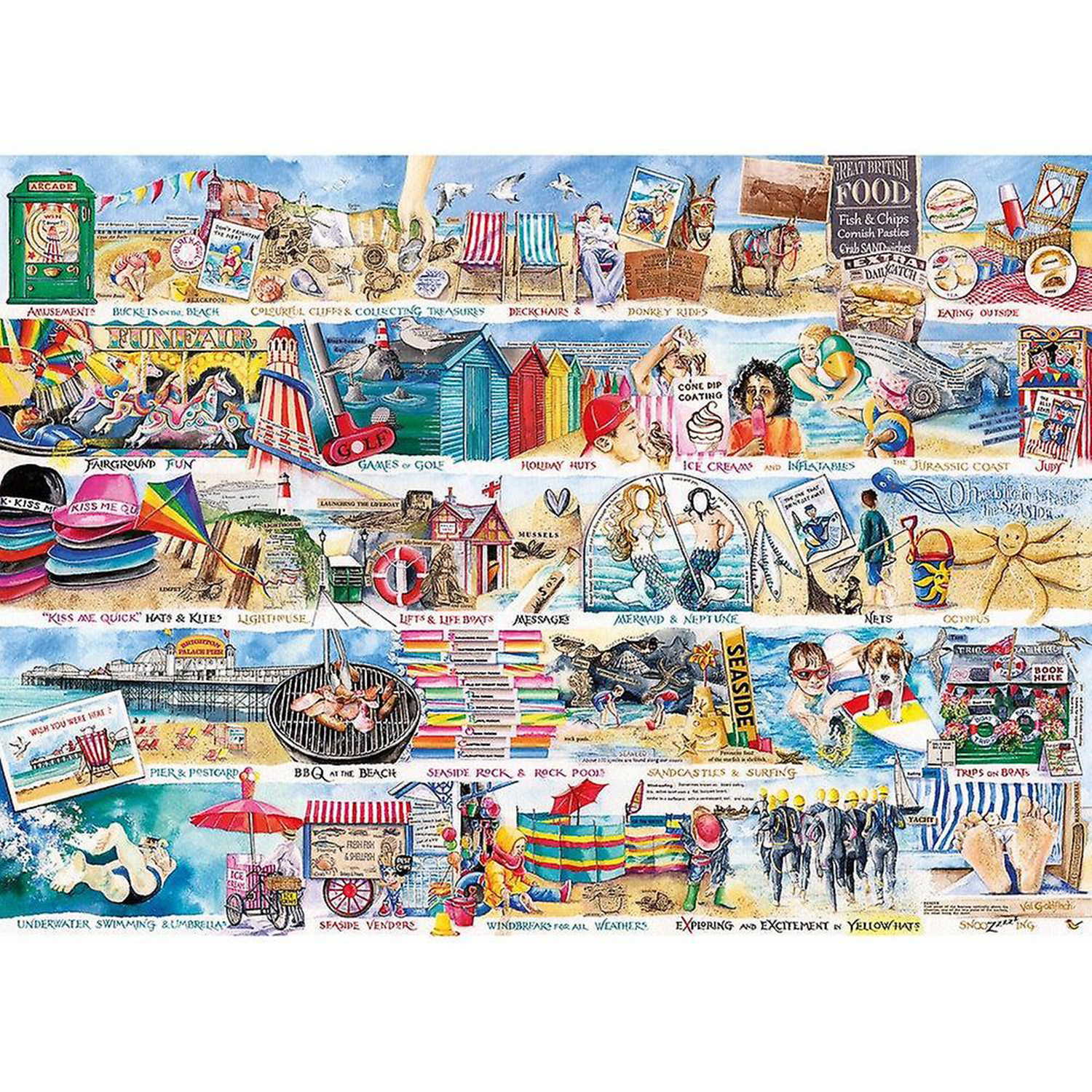 Deckchairs and Donkeys Collage Jigsaw Puzzle