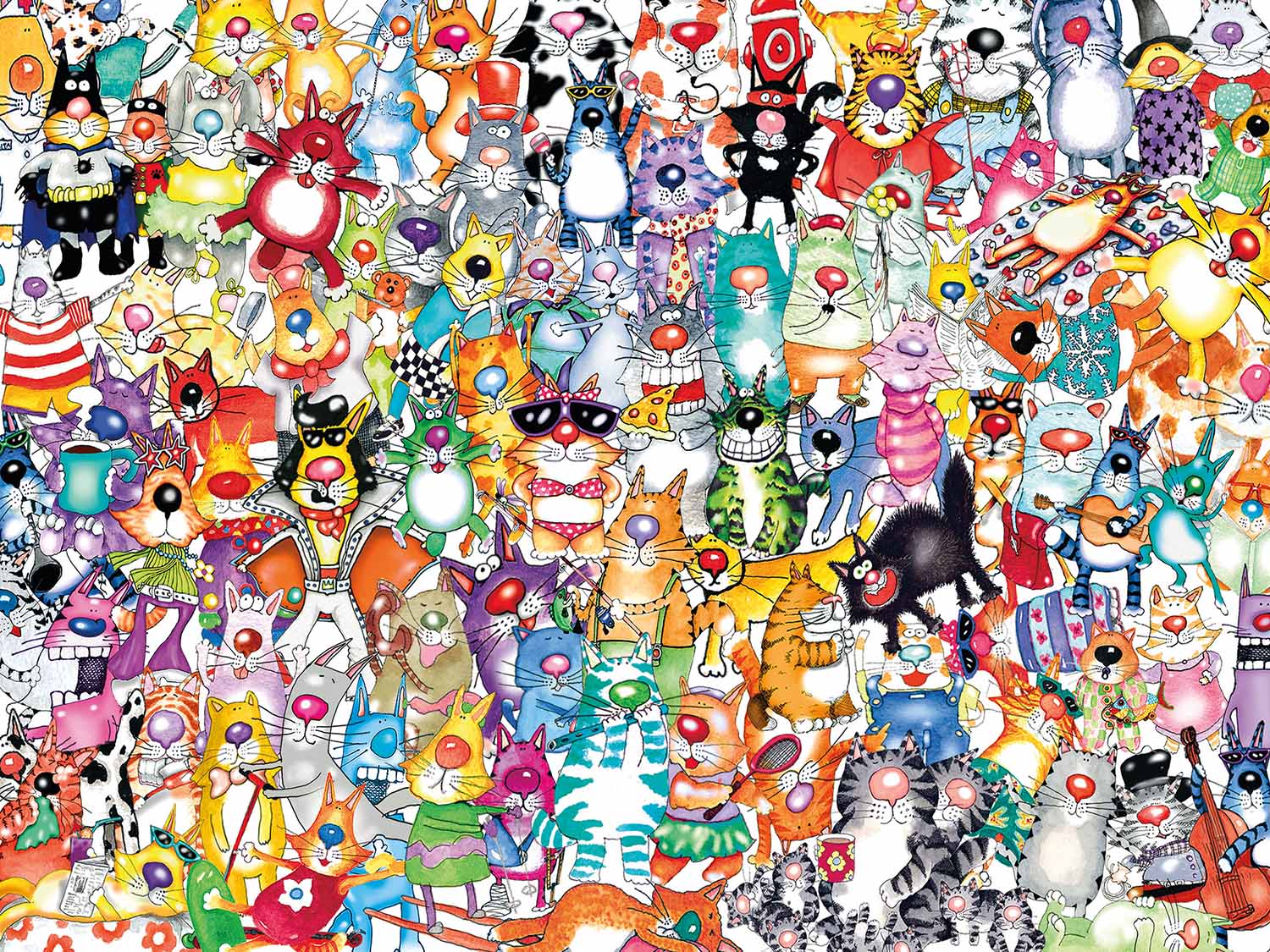One Hundred and One - One Hundred Cats and a Fish Animals Jigsaw Puzzle